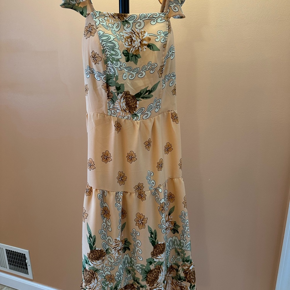 Floral Beige Dress